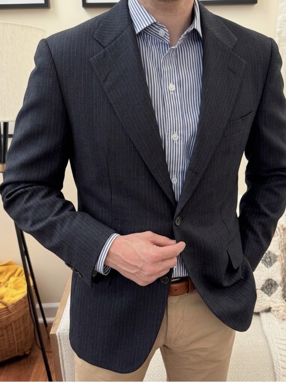 Kiton Black Stripe Super 180’s Blazer - 14 Micron | 44